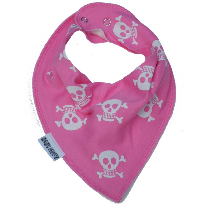 Bandana Bibs Pink -Funky Skull & Crossbones